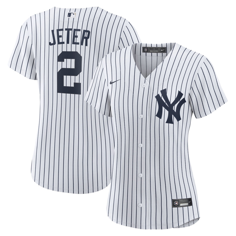 Women's New York Yankees Derek Jeter Home Player Name Jersey - White/Navy