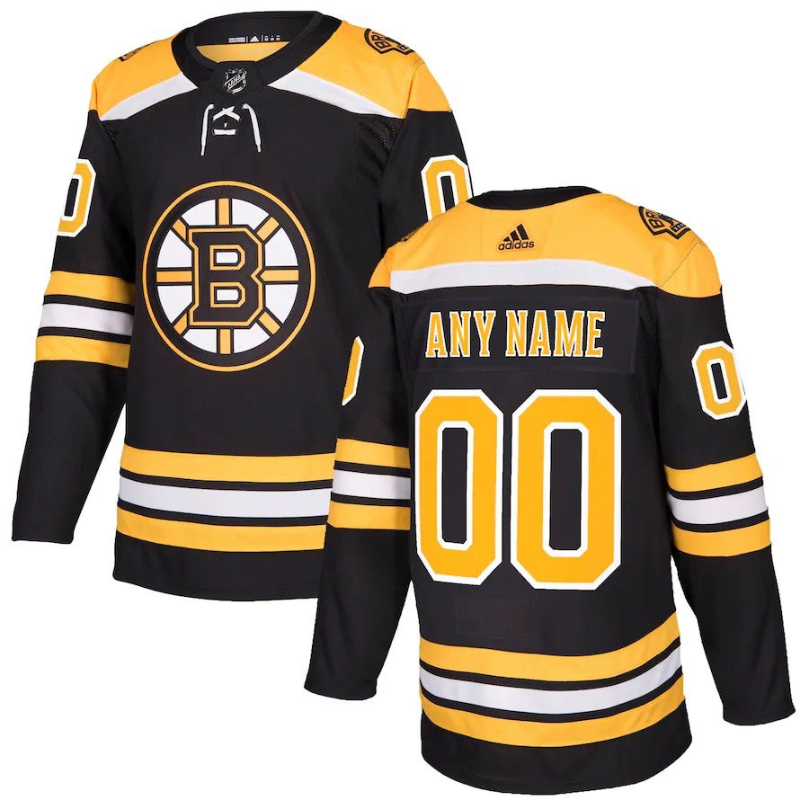 Custom Boston Bruins Any Name Black Home Authentic Pro Stitched Hockey Jersey